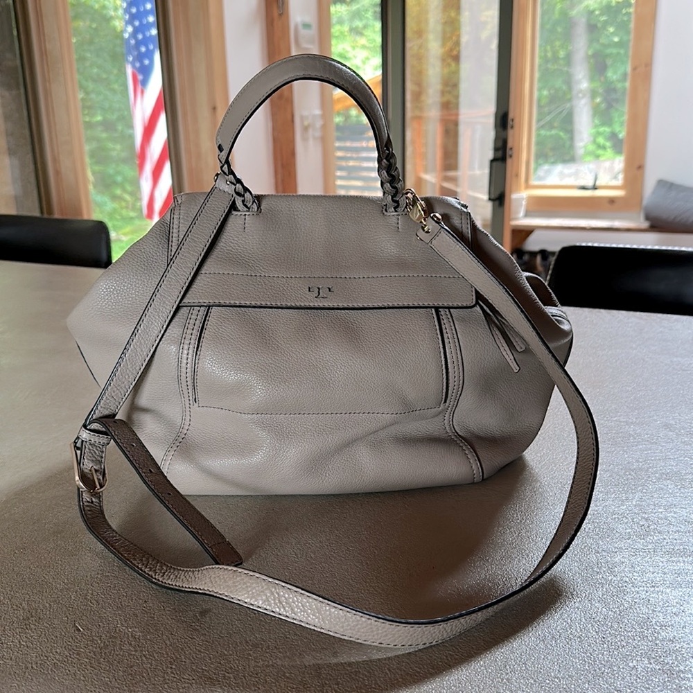 Tory Burch Half Moon French Gray Purse